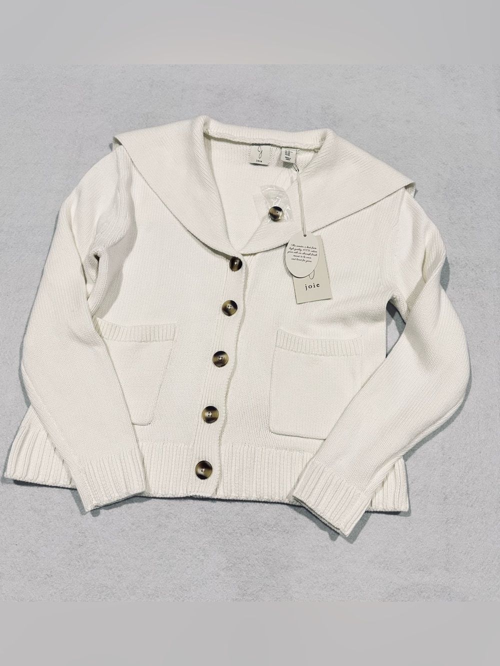 Joie Cream Button-Front Knit Cardigan size XS NWT